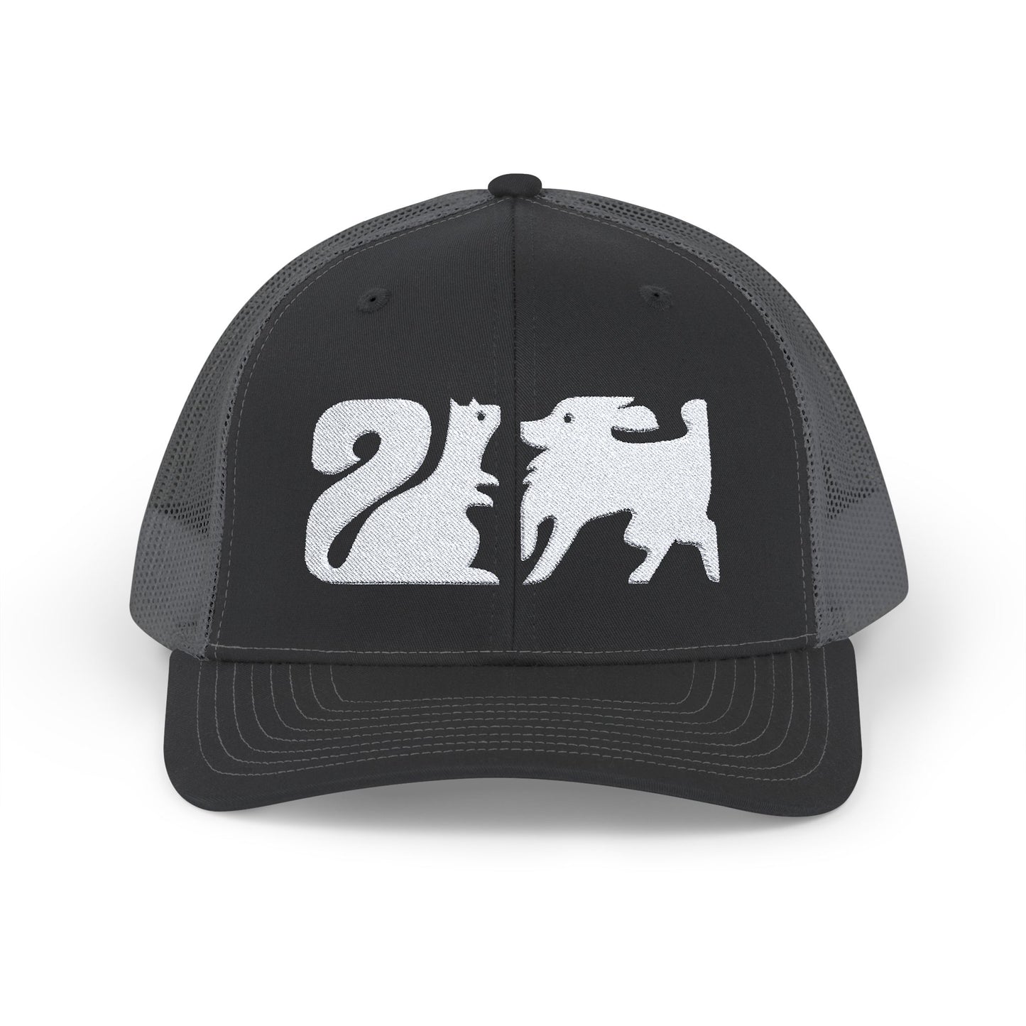 Dog and Squirrel Graphic Snapback Trucker Cap