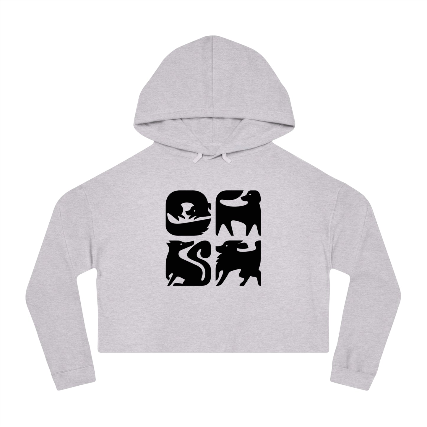 Graphic Dogs Cropped Hooded Sweatshirt