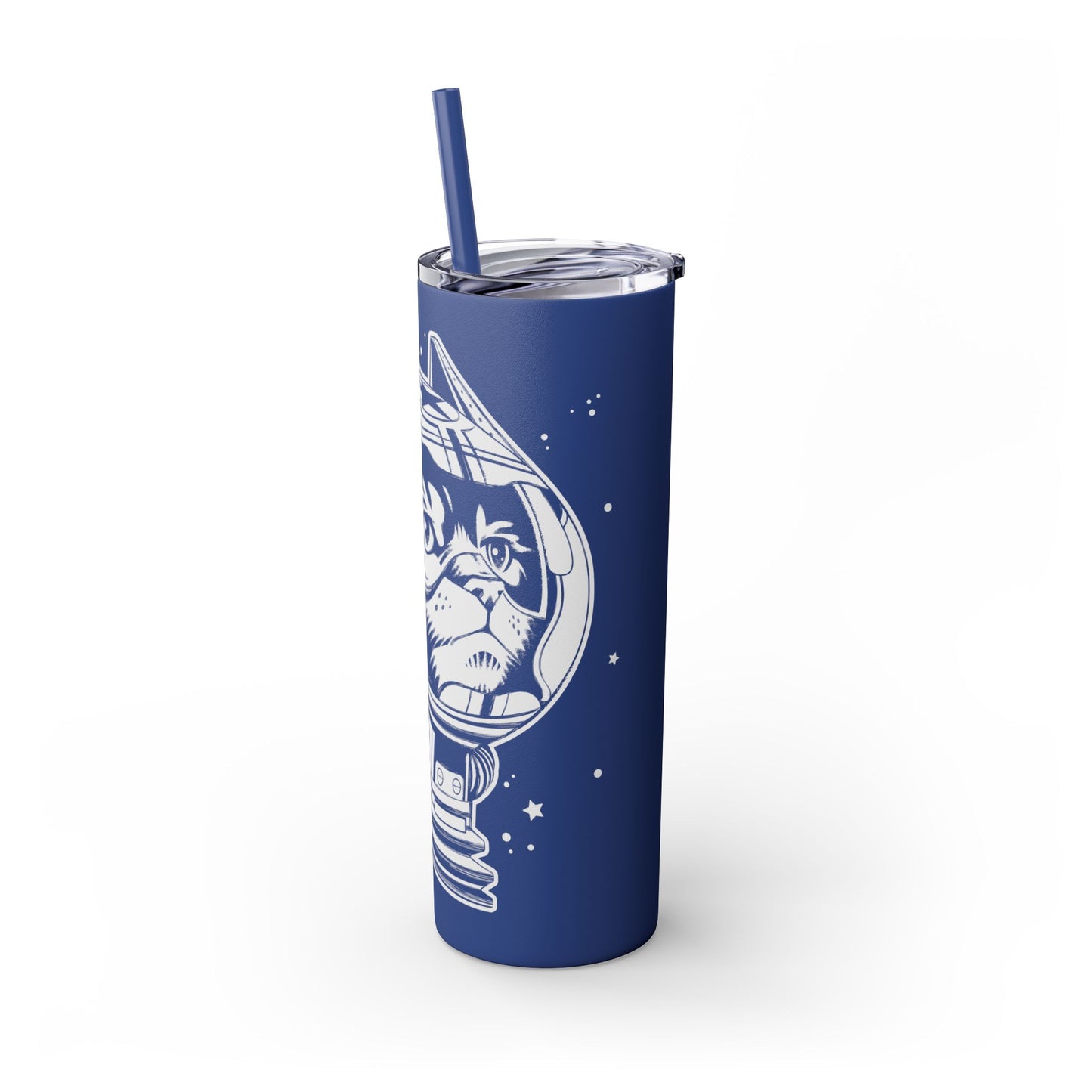 Space Cat Skinny Tumbler with Straw, 20oz