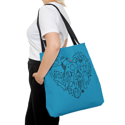 Blue Dog Heart Tote Bag