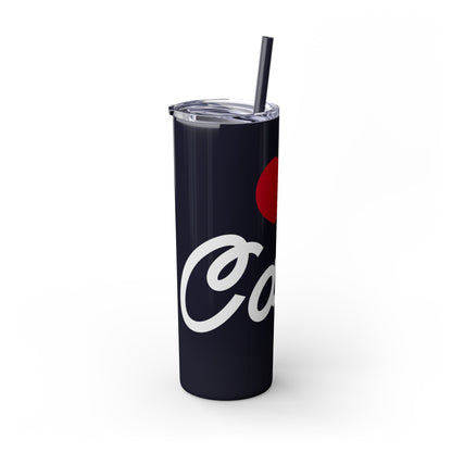 Love Cats Script Skinny Tumbler with Straw, 20oz