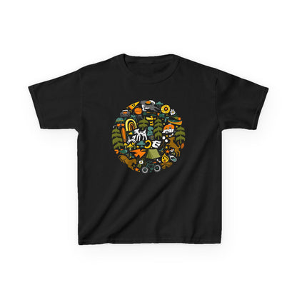 Camping Dogs Kids Heavy Cotton Graphic Tee