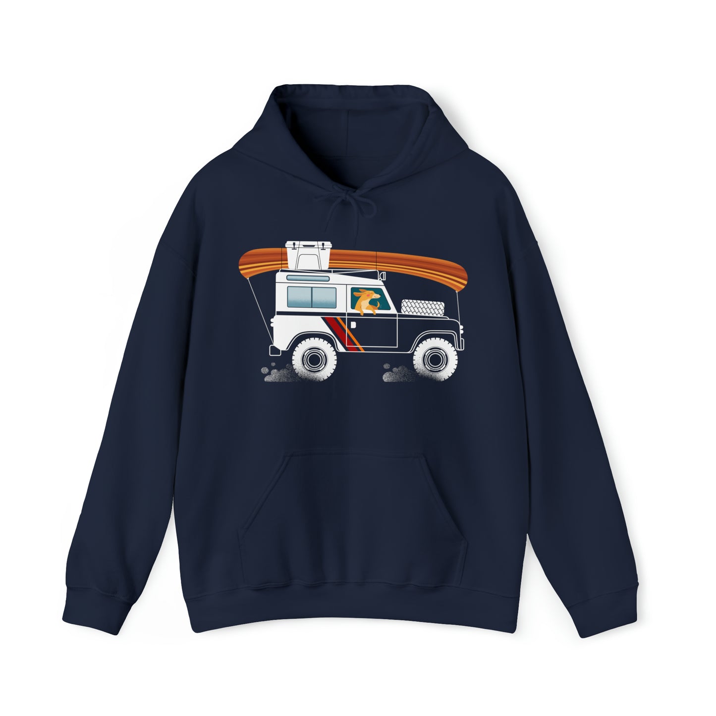 Land Rover Camping Dog Men's Hooded Sweatshirt