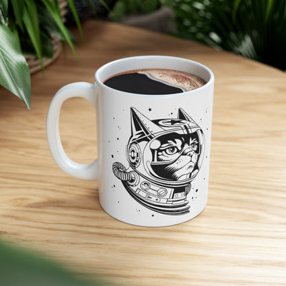 Space Cat Ceramic Mug 11oz