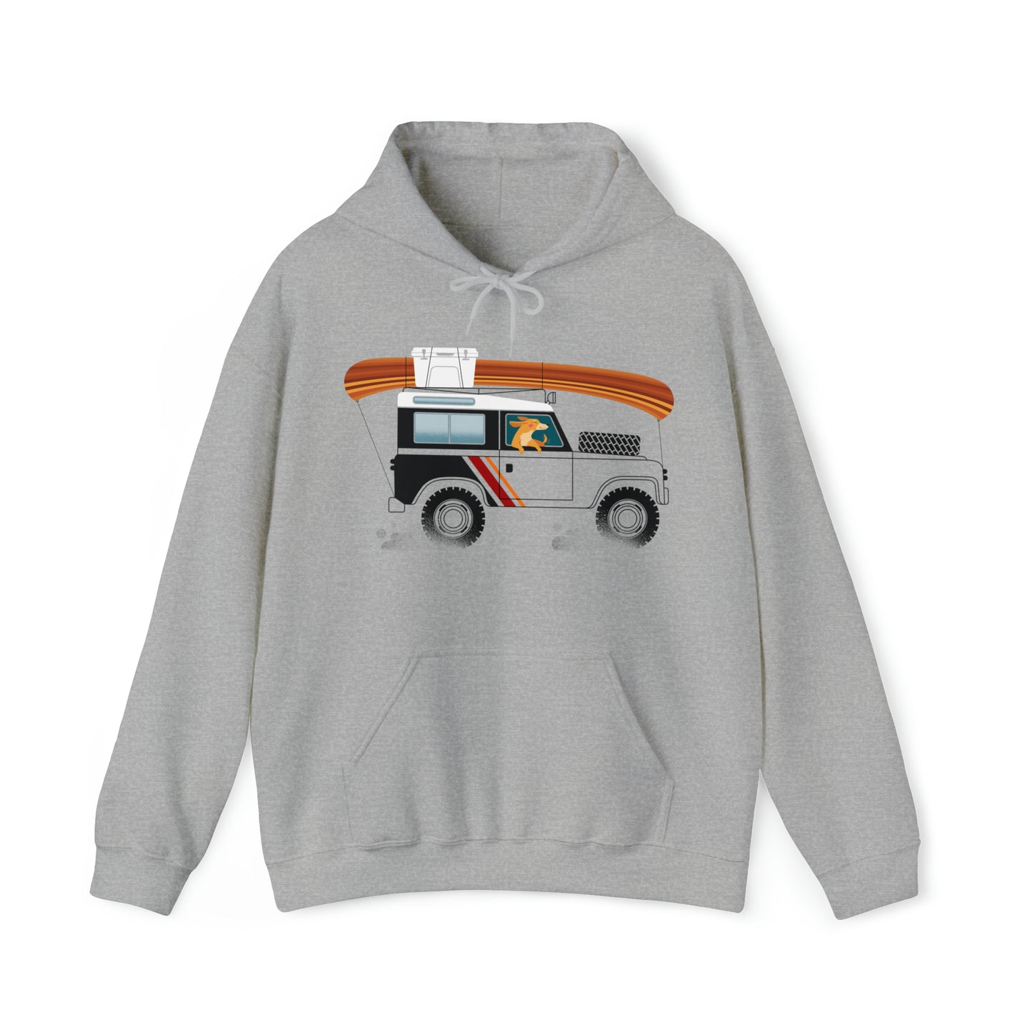 Land Rover Camping Dog Men's Hooded Sweatshirt