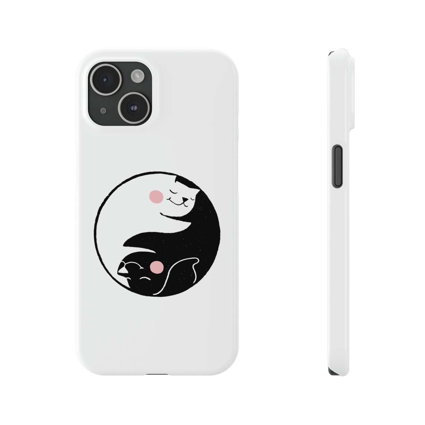 B&W Yin Yang Dog & Cat iPhone Case