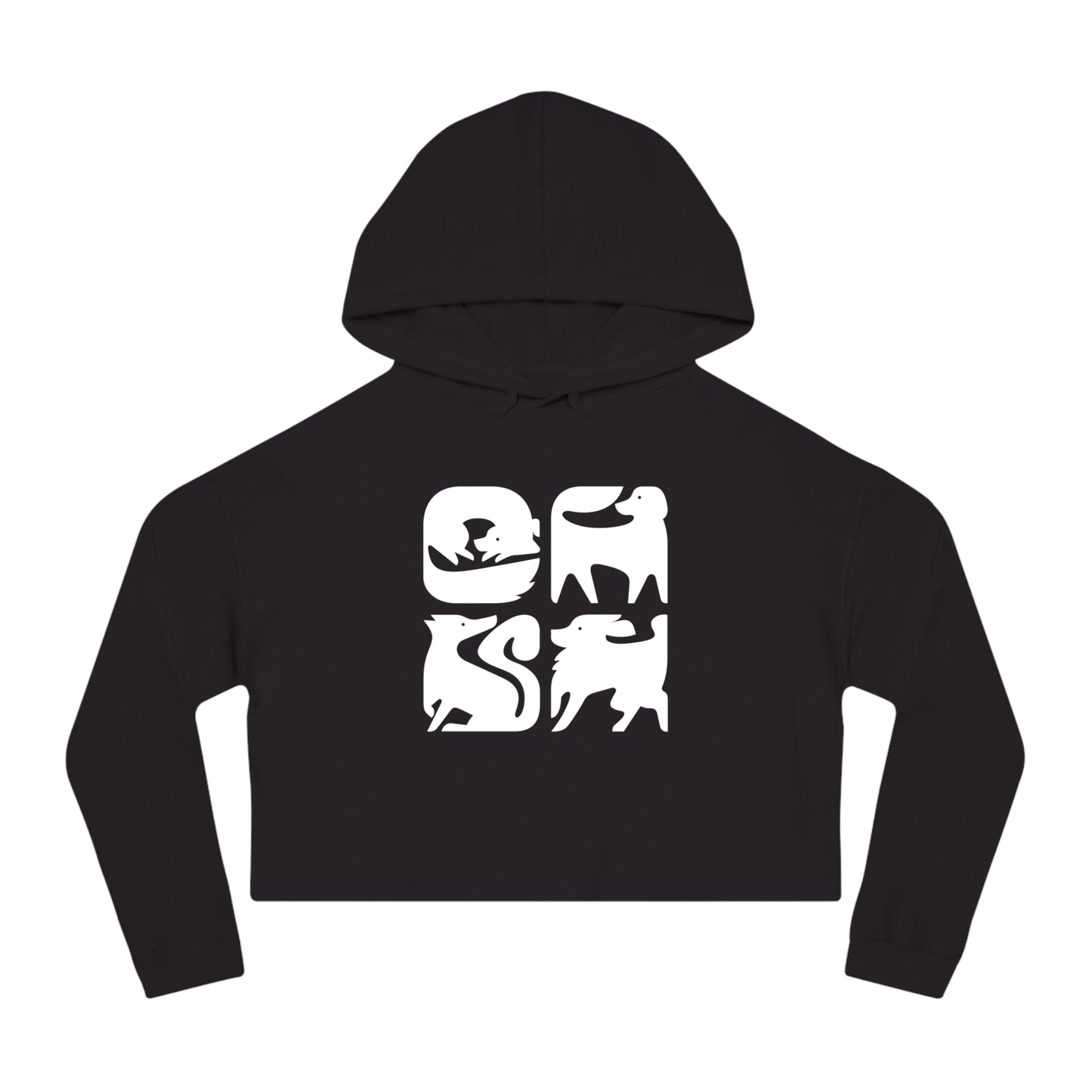 Graphic Dogs Cropped Hooded Sweatshirt