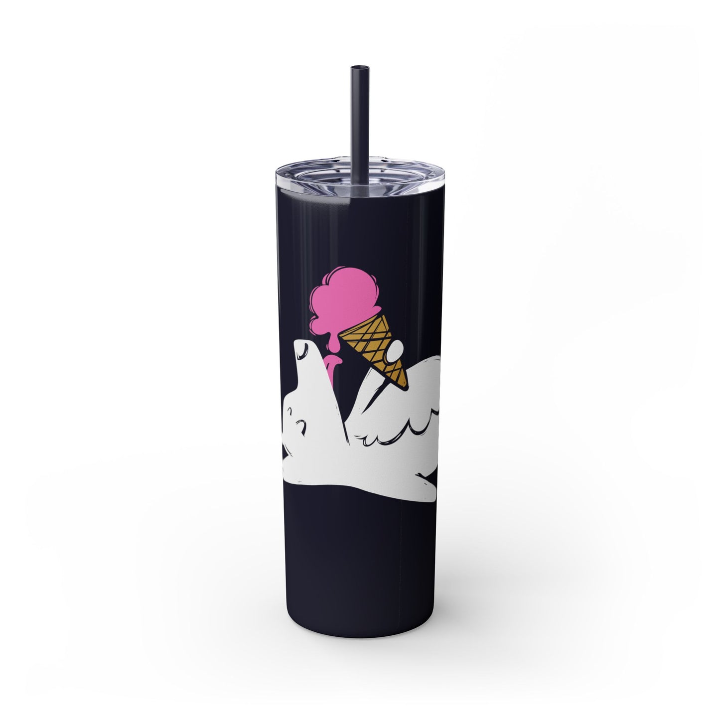 Icecream Pooch Skinny Tumbler with Straw, 20oz