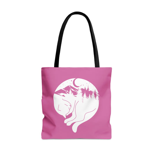 Sleeping Mountain Cat Tote Bag