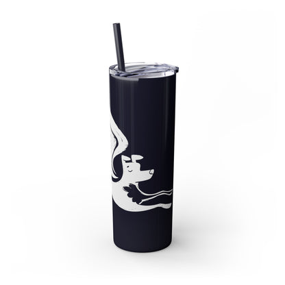 Angel Dog Skinny Tumbler with Straw, 20oz