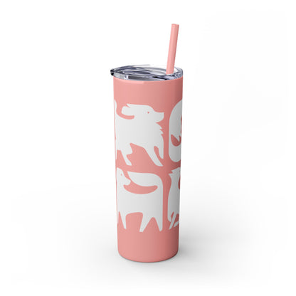 Graphic Dogs Skinny Tumbler with Straw, 20oz