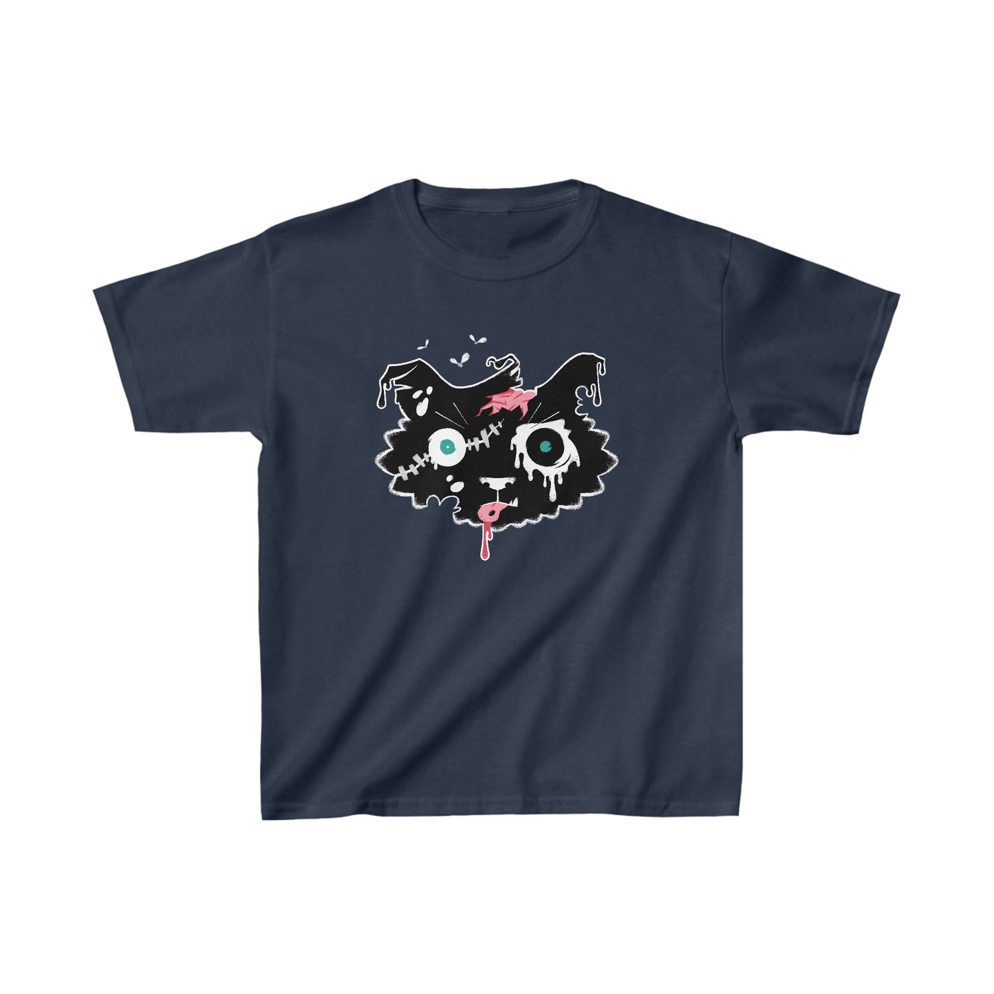 Zombie Cat Kid's Heavy Cotton Tee