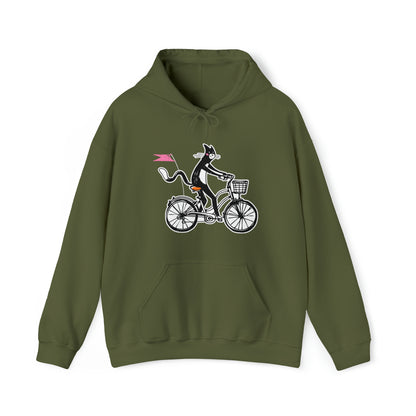 Bicycle Cat Women's Hooded Sweatshirt