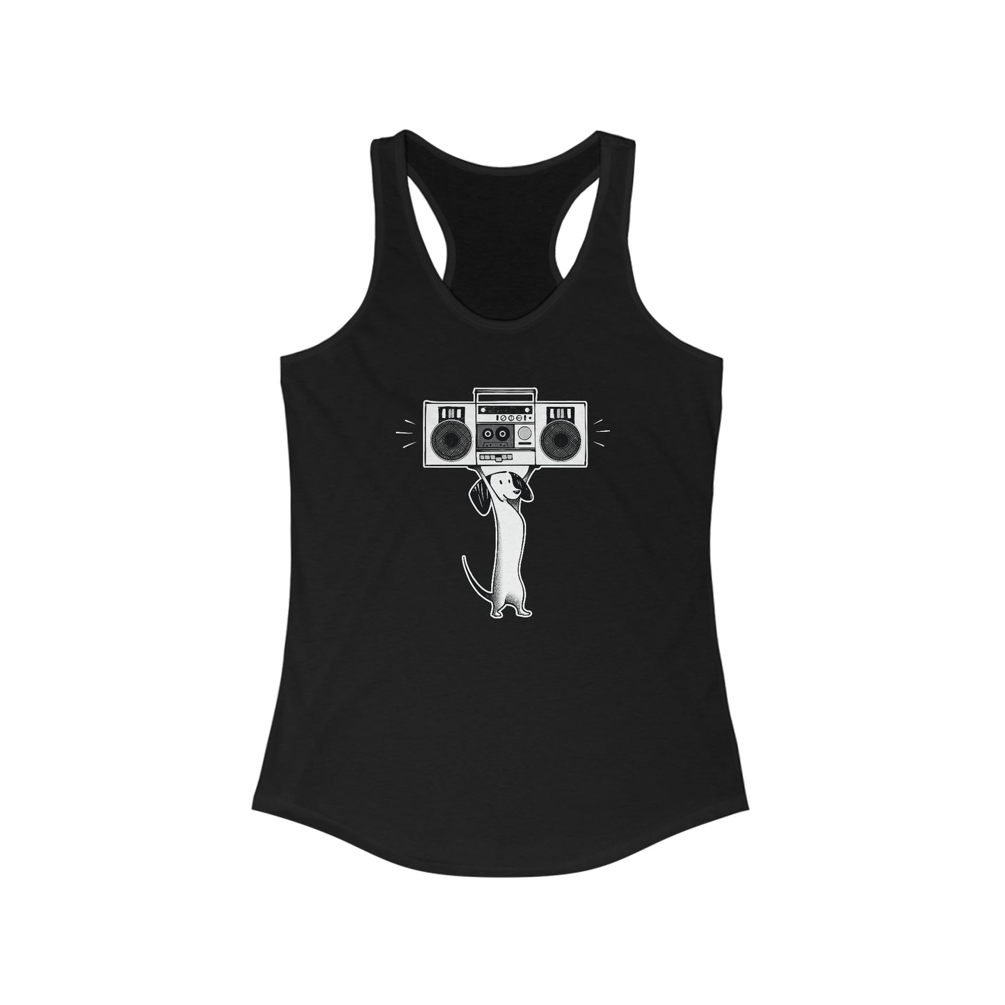 Boombox Dog Women's Racerback Tank Top