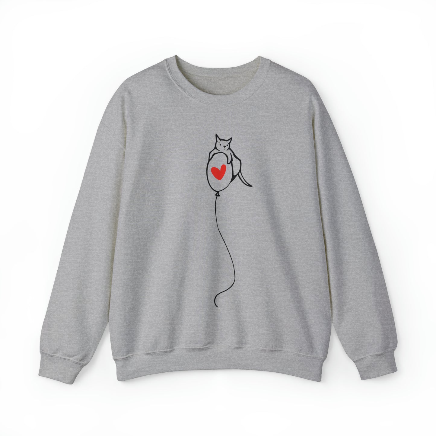 Cat on Heart Strings Women's Heavy Blend Crewneck Sweatshirt