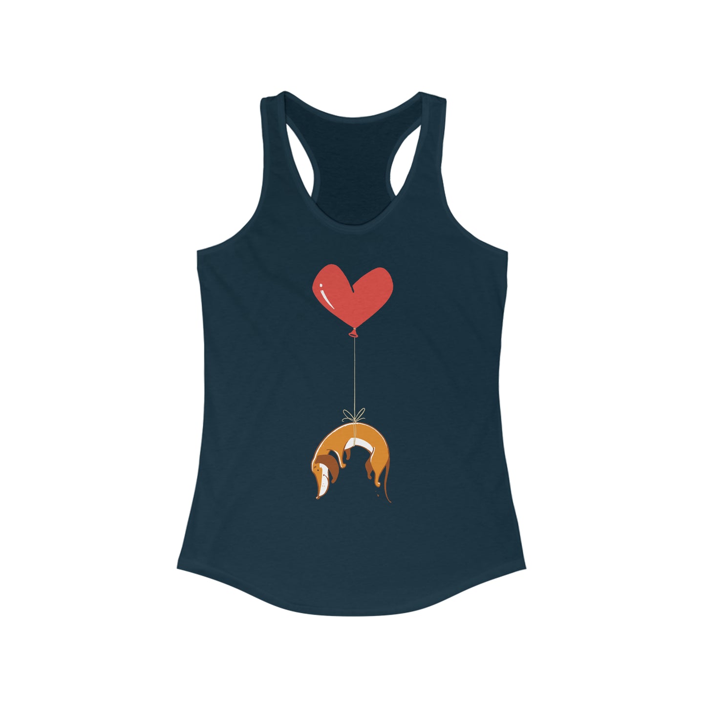 Wiener Dog Heart Strings Women's Racerback Tank Top