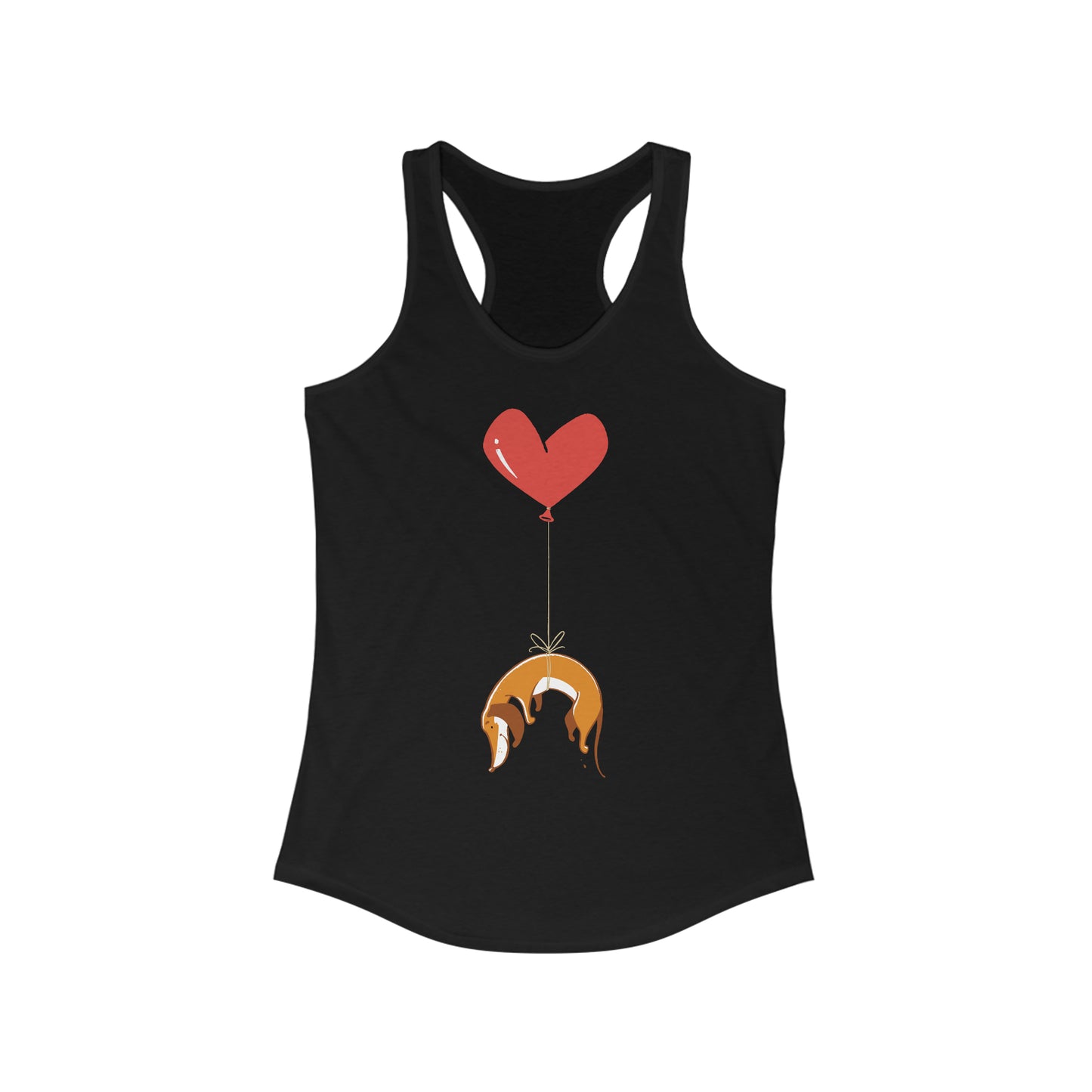 Wiener Dog Heart Strings Women's Racerback Tank Top