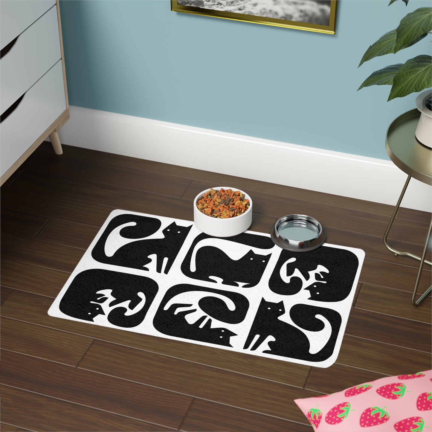 Cats Graphic Pet Food Mat (12x18)