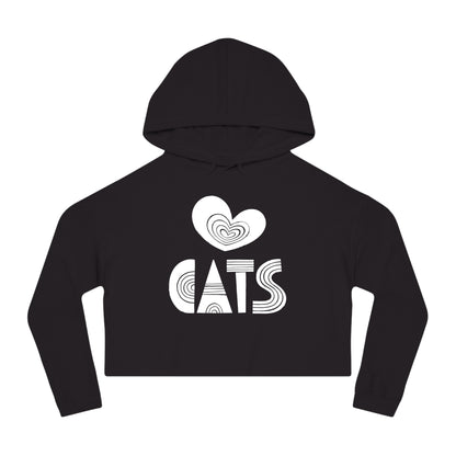 Love Cats Women’s Cropped Hooded Sweatshirt