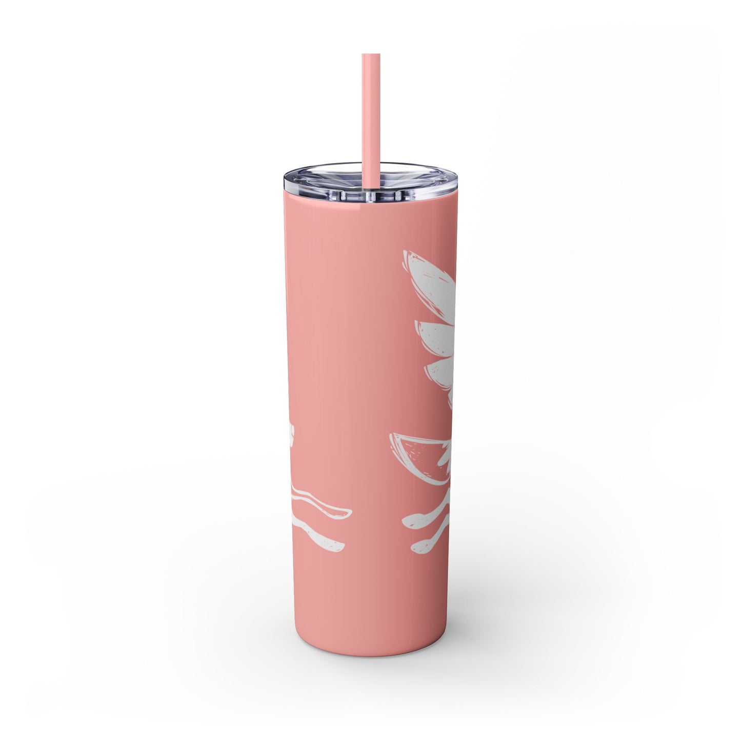 Angel Dog Skinny Tumbler with Straw, 20oz