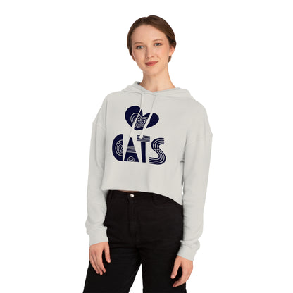 Love Cats Women’s Cropped Hooded Sweatshirt