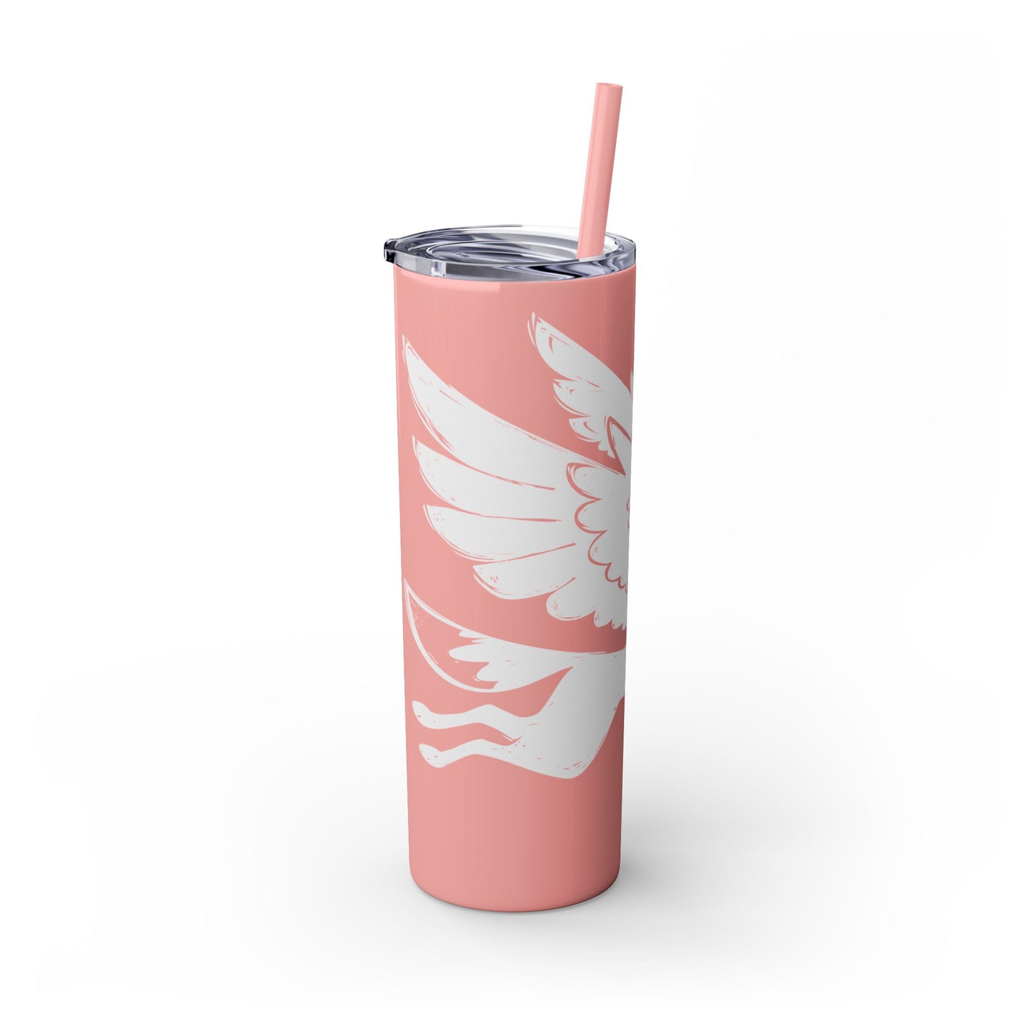 Angel Dog Skinny Tumbler with Straw, 20oz