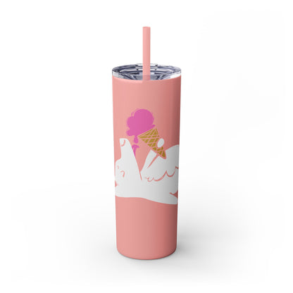 Icecream Pooch Skinny Tumbler with Straw, 20oz