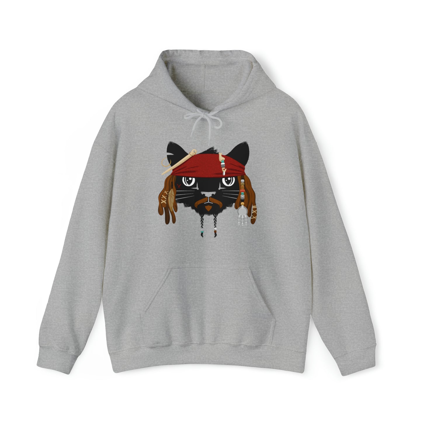 Pirate Cat Men's Hooded Sweatshirt