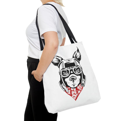Motorcycle Dog Tote Bag