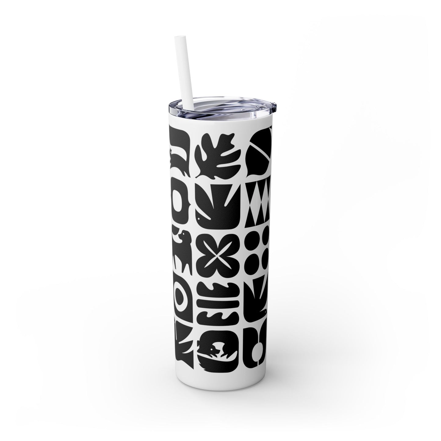 Graphic Dogs and Squirrels Skinny Tumbler with Straw, 20oz