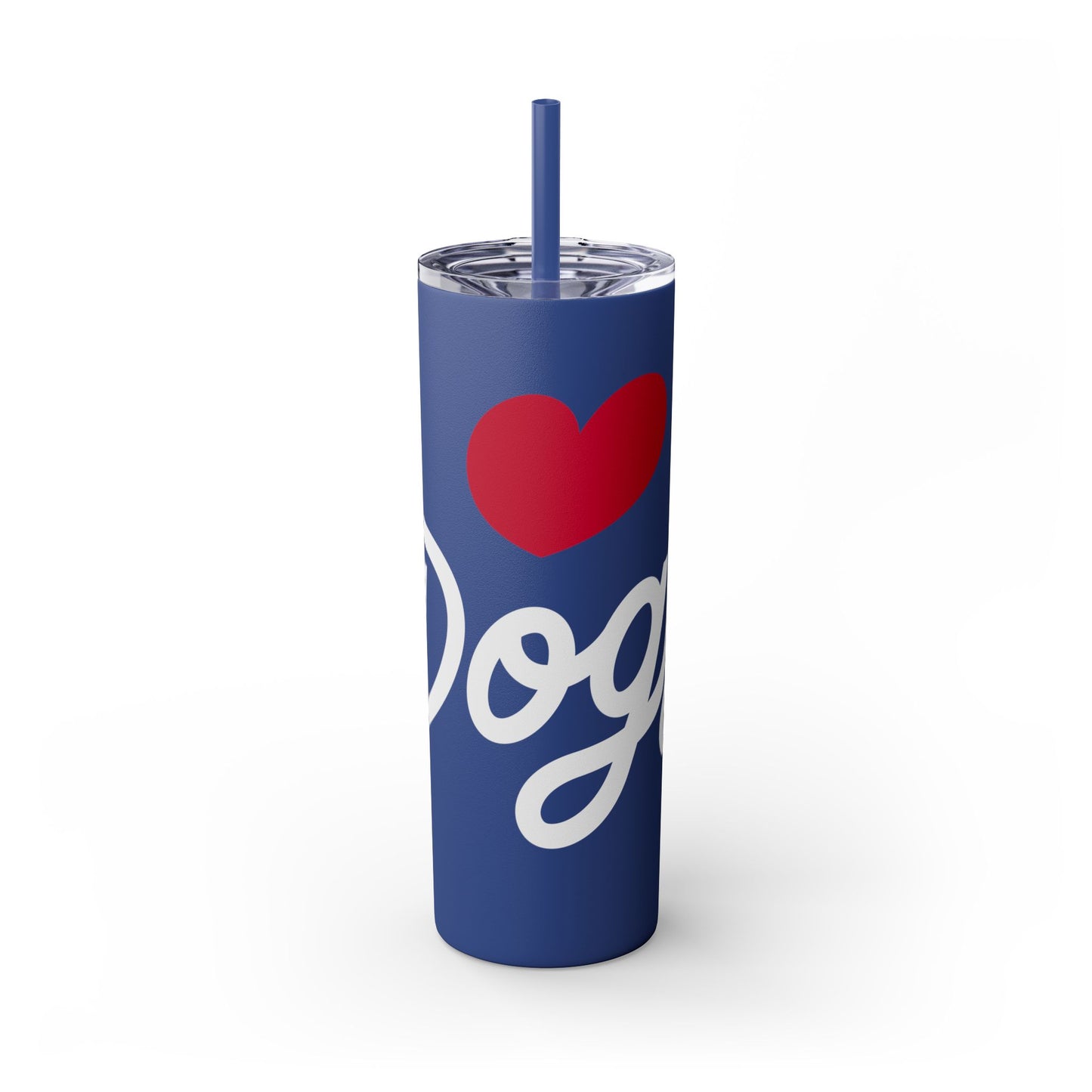 Love Dogs Script Skinny Tumbler with Straw, 20oz