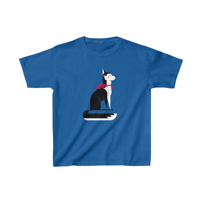 Sitting Husky Kid's Heavy Cotton Tee
