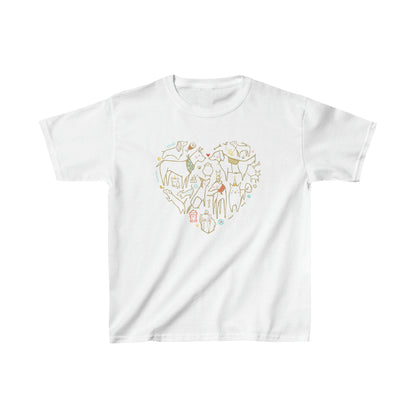 Colorful Dog Heart Kid's Heavy Cotton Tee