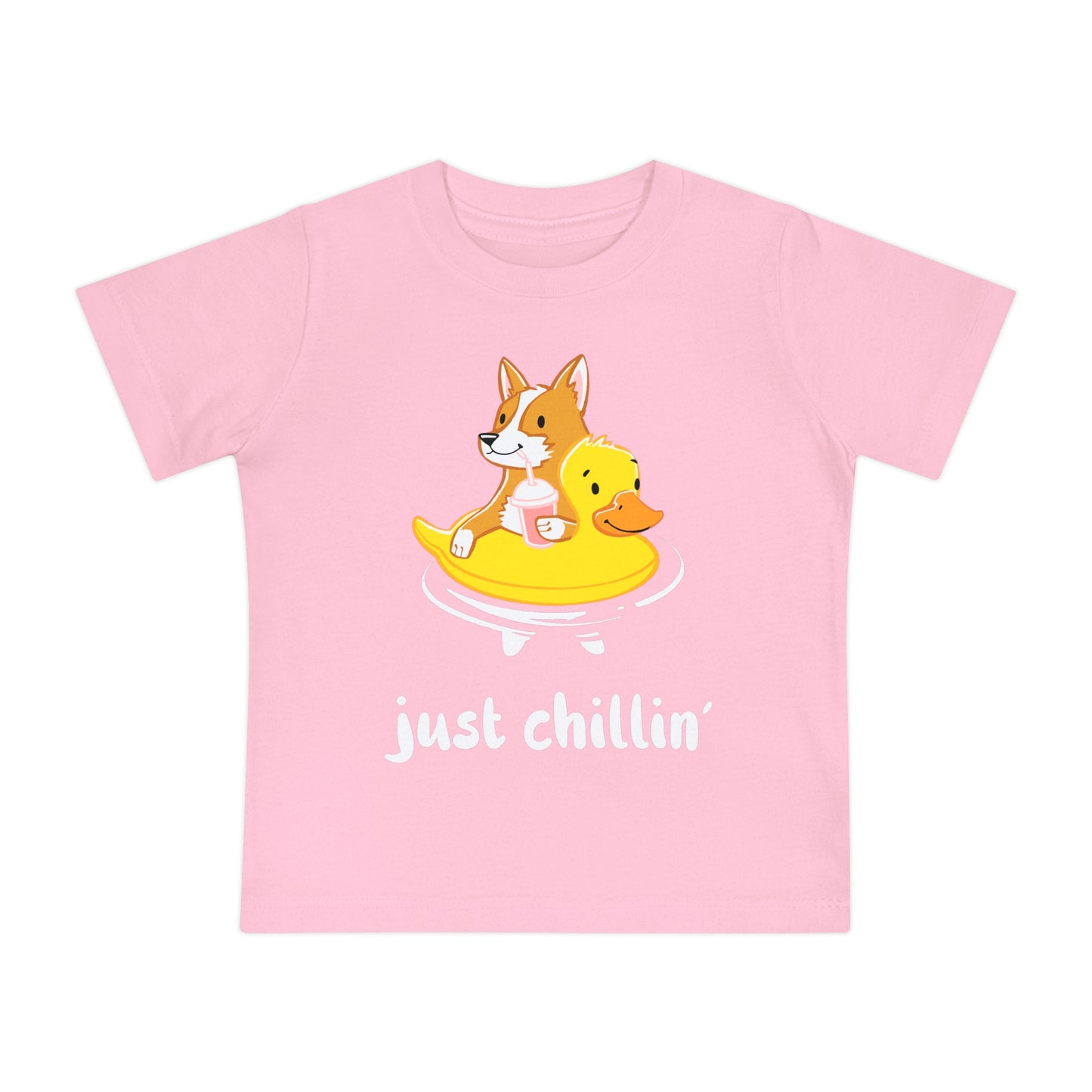 Corgi on Floaties Baby Unisex Graphic Tee