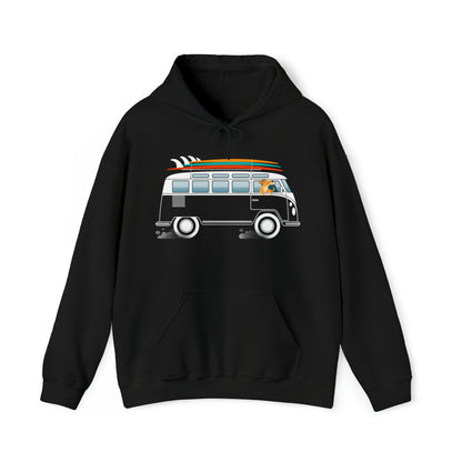 VW Van Surf Dog Men's Hooded Sweatshirt