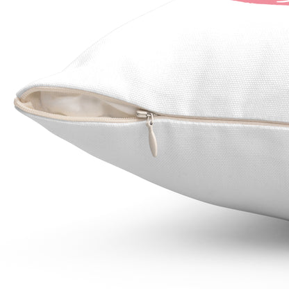 Pink Yin Yang Spun Polyester Square Pillow