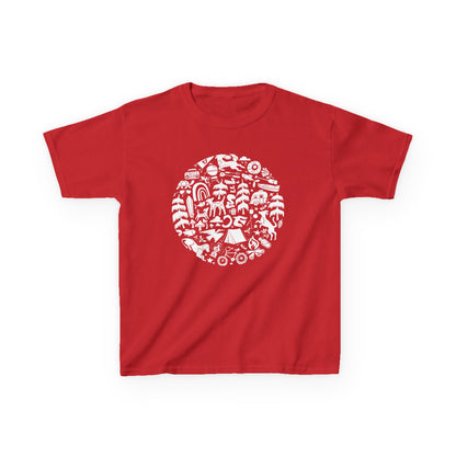 Camping Dogs Kids Heavy Cotton Graphic Tee