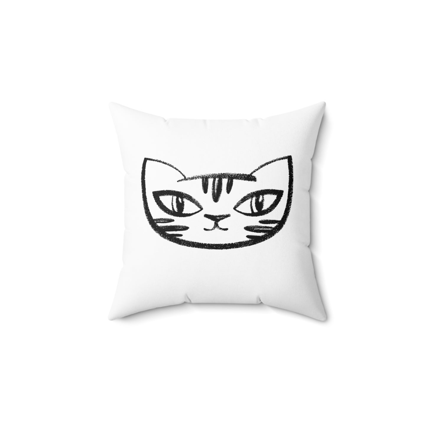 Kitty Cats on White Spun Polyester Square Pillow