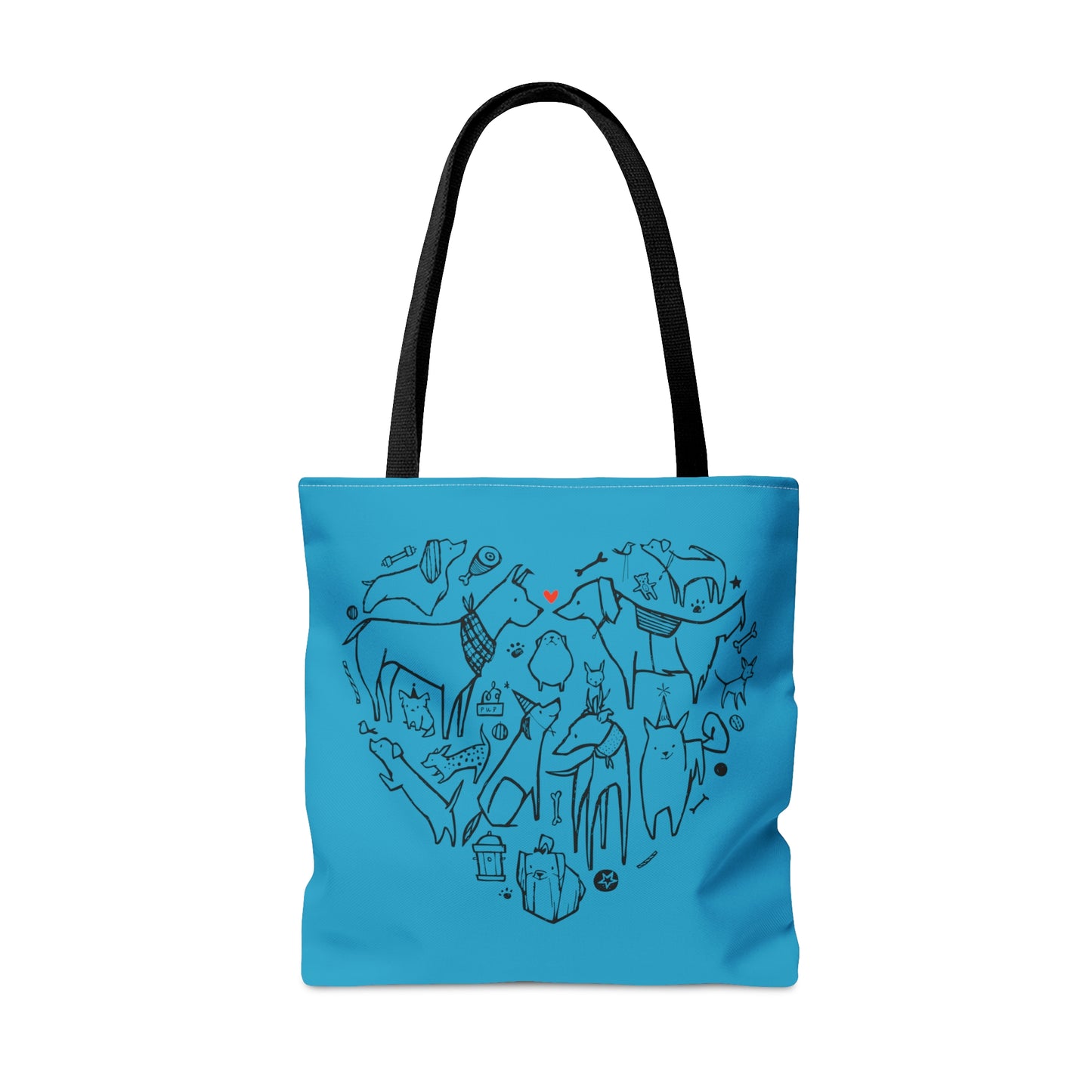 Blue Dog Heart Tote Bag