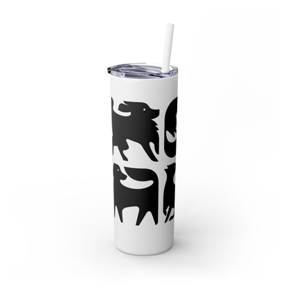 Graphic Dogs Skinny Tumbler with Straw, 20oz