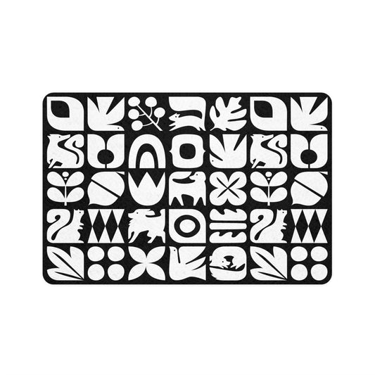 Dogs and Squirrels Graphic Pet Food Mat (12x18)