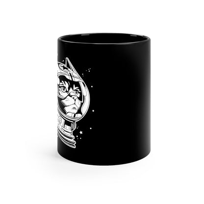 Space Cat 11oz Black Mug