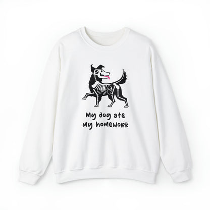 Dog Ate My Homework Men's Heavy Blend Crewneck Sweatshirt