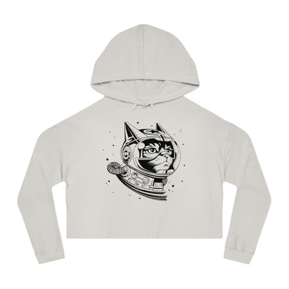 Space Cat Women’s Cropped Hooded Sweatshirt