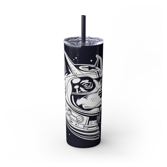 Space Dog Skinny Tumbler with Straw, 20oz