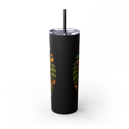 Camping Dogs Skinny Tumbler with Straw, 20oz