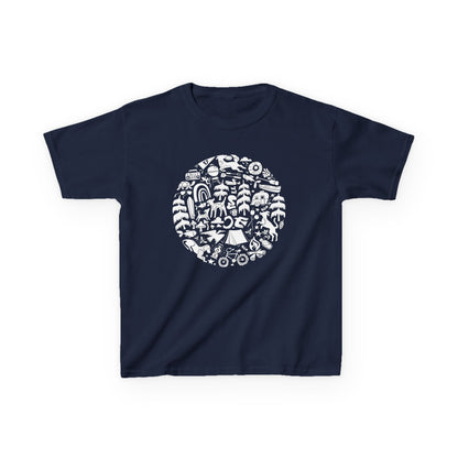 Camping Dogs Kids Heavy Cotton Graphic Tee