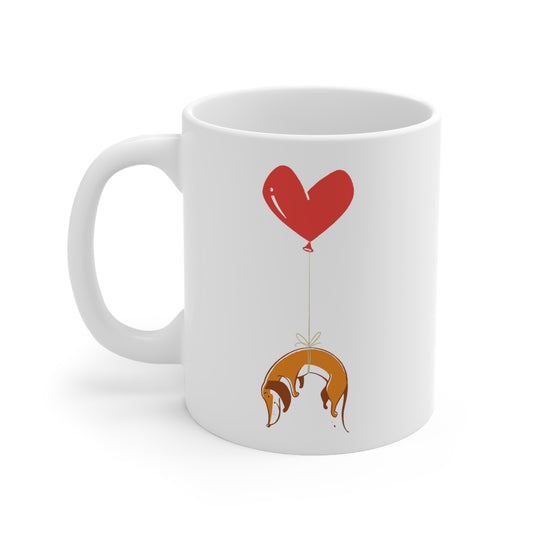 Dog on Heart Strings Ceramic Mug 11oz