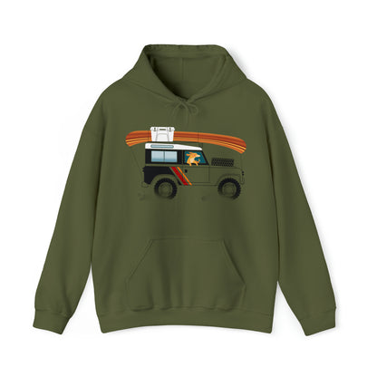 Land Rover Camping Dog Men's Hooded Sweatshirt