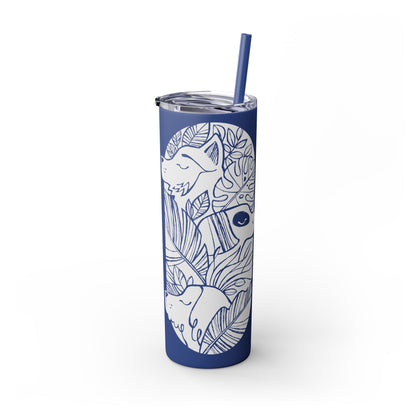 Jungle Dogs Skinny Tumbler with Straw, 20oz